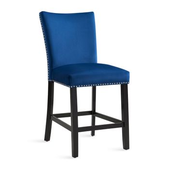 Francesca Blue Velvet Counter Chair